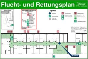 Farbiger Rettungsplan. 