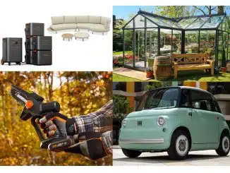 Neue Produkte für den Campingplatz: Fiat Topolino, Gartenschere, Gewächshaus, Gartensofa von Zebra.