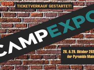 Collage mit mit Infos zur CampExpo in Mainz.