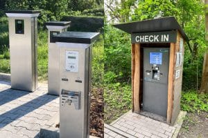 Camper-Clean-Stationen im Freien.